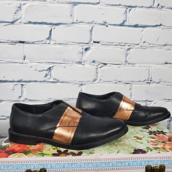 Miista Marta Black and Rose Gold Loafers - Picture 3 of 8